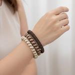 Pack 3 Coleteros Trenzados Elásticos en Tonos Marrón