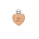 PINZA NIQUEL CORAZÓN MADERA 