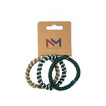 Pack 3 Coleteros Trenzados Elásticos en Tonos Verde