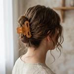 Pinza de pelo nature grande con agarre fuerte.