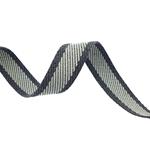 Cinta espiga rayas algodón 3 cm. - Gris