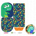 Panel sintético mochila mediana - Dinosaurio