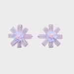 Ranita clip lazo rayas con flor 