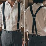 Tirantes de Goma en Color Liso para Hombre estilo Clásico Ajustable