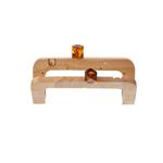 Asa madera natural + bola resina - 19x8 cm