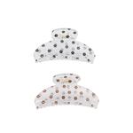 Pinza de pelo translucida grande con agarre fuerte.