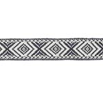 Cinta espiga étnica algodón 3 cm. - Gris - Blanco - 15 metros  