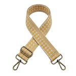 Correa para bolso intercambiable beige con estampado y mosquetones metálicos