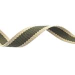 Cinta espiga rayas algodón 3 cm. - Kaki