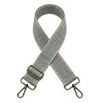 Correa para bolso intercambiable beige con estampado y mosquetones metálicos