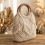 Asas de Mano Redondas con Relieve para Bolsos DIY y Macramé