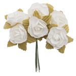 Flor papel 3 cm. 6 pcs/ramo 