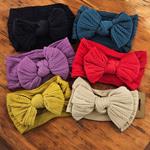 Turbante bebé de nylon con lazo 9x14 cm  Cinta elástica texturizada