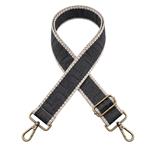 Correa para bolso intercambiable beige con estampado y mosquetones metálicos