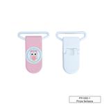 Pinza forma plástico chupetero - buho rosa