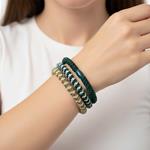 Pack 3 Coleteros Trenzados Elásticos en Tonos Verde