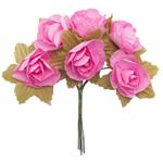Flor papel 3 cm. 6 pcs/ramo 