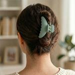 Pinza de pelo nature grande con agarre fuerte.