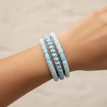 Pack 3 Coleteros Trenzados Elásticos en Tonos Celeste