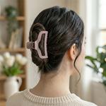 Pinza Rectangular Marrón para el Cabello - Nature