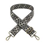 Correa para bolso intercambiable beige con estampado y mosquetones metálicos