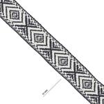 Cinta espiga étnica algodón 3 cm. - Gris - Blanco - 15 metros  