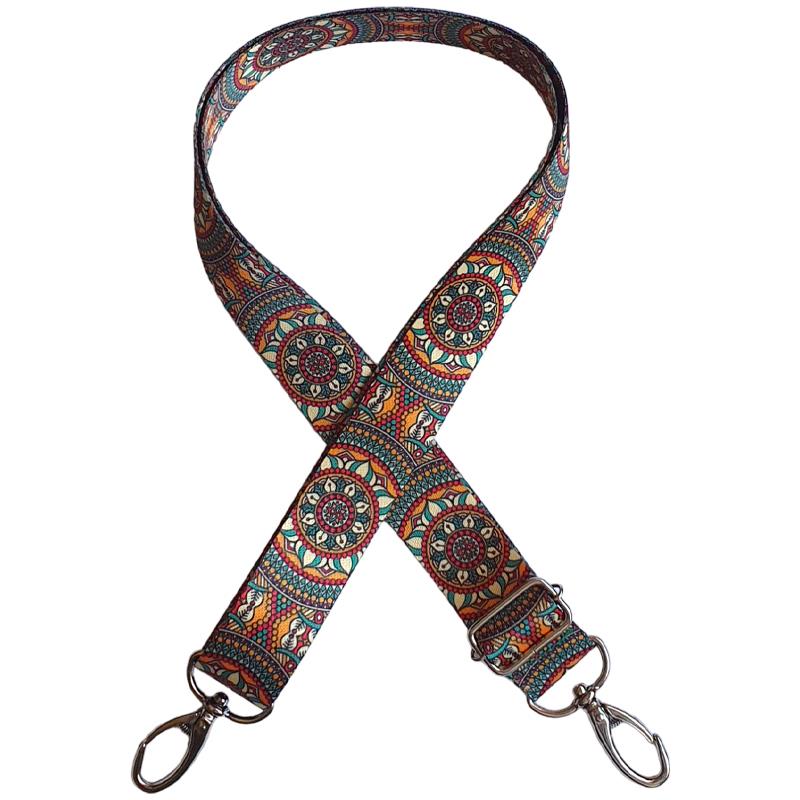 Asa bolso cinta estampada - Mandala Naranja