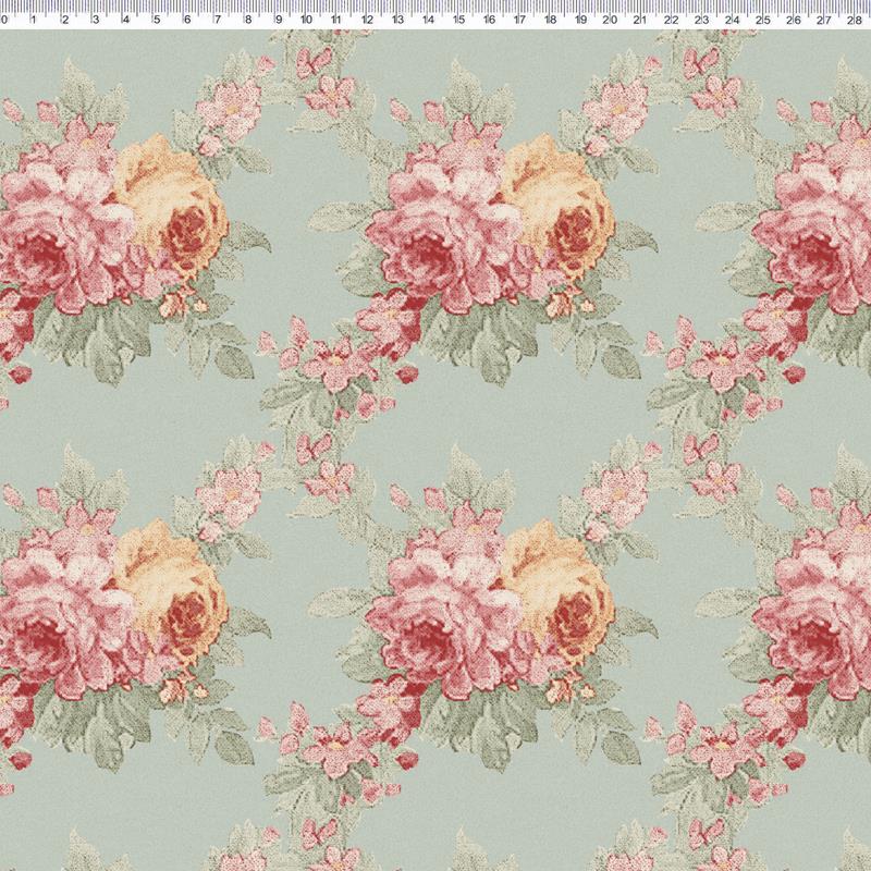Tela algodón patchwork  SECRET GARDEN - Verde Menta - Millyta - 1 m.       