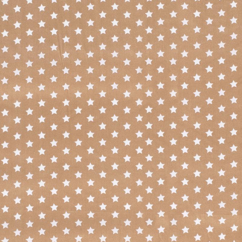 Tela algodón popelin estampado patchwork - Marrón - 1 metro