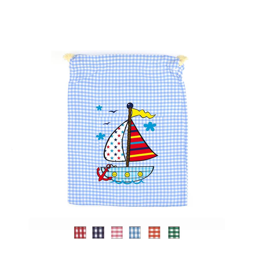 Bolsa ropita vichy estampada - 6 unid.