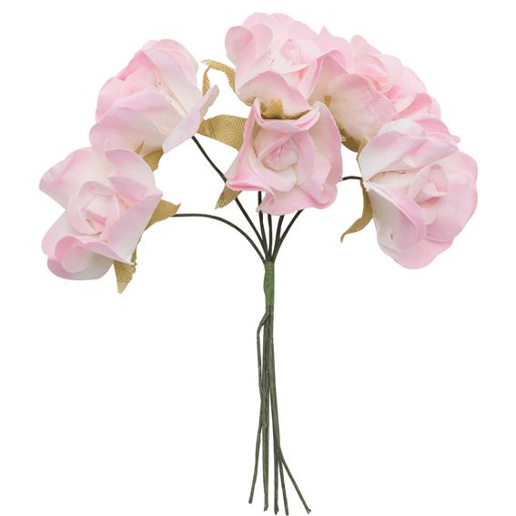 Flor papel 3 cm. 6 pcs/ramo