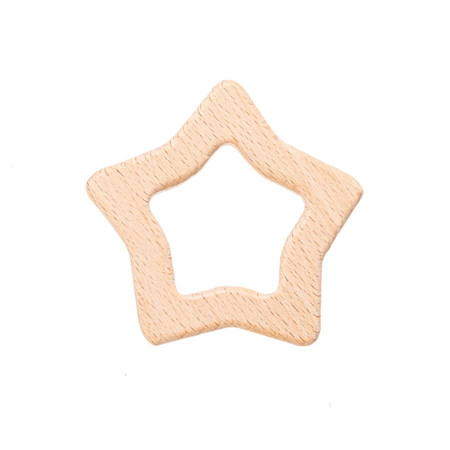 Forma madera natural estrella - 5 unid.    