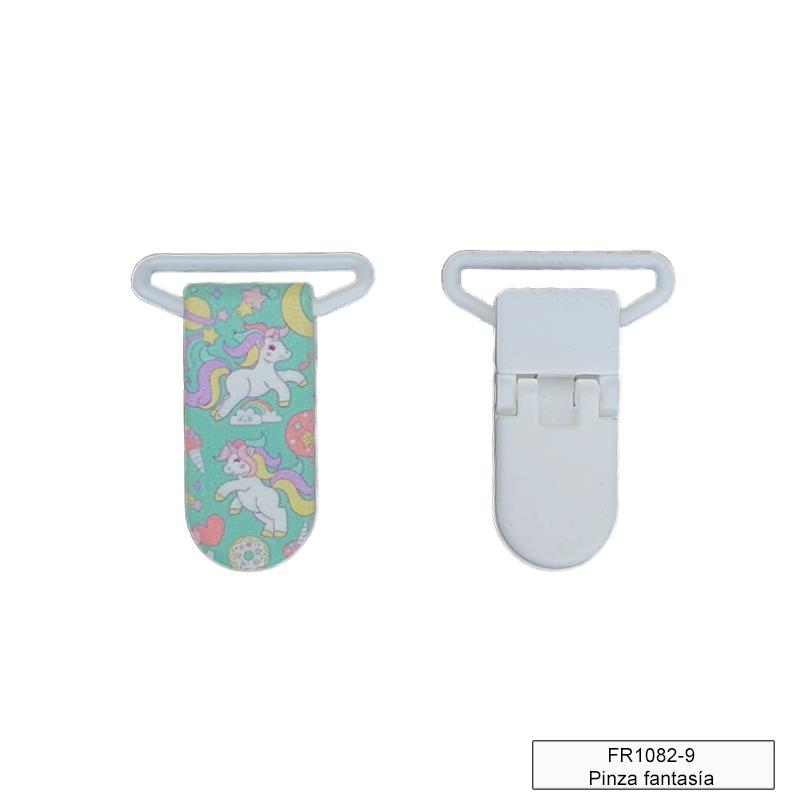 Pinza forma plástico chupetero - Pony Gris