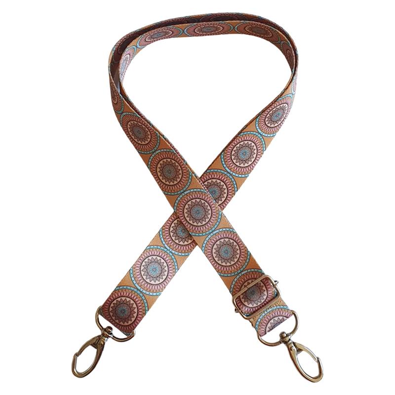 Asa bolso cinta estampada - Mandala Mostaza