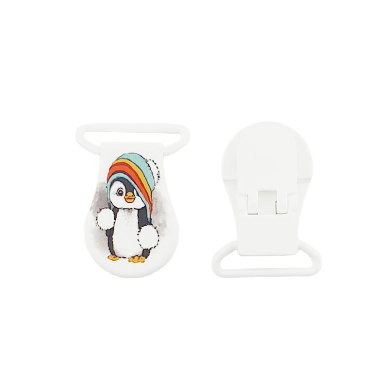 Pinza forma plástico chupetero - Pingüino