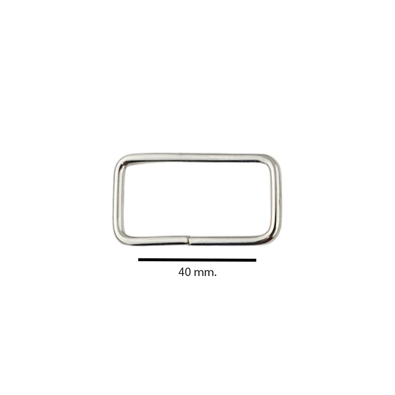 Mosqueton metal 4 cm. - Niquel Plata