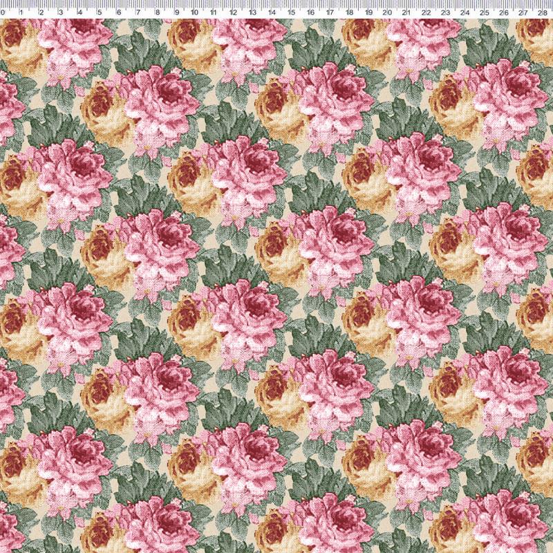 Tela algodón patchwork  SECRET GARDEN - Marfil - Millyta - 1 m.