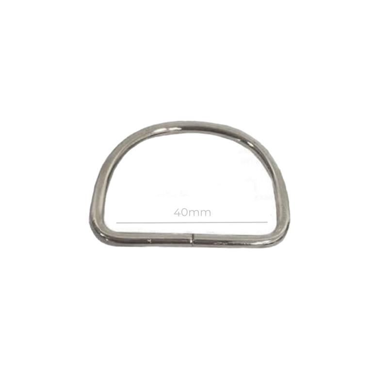 Media anilla 4 cm. - Niquel - Plata