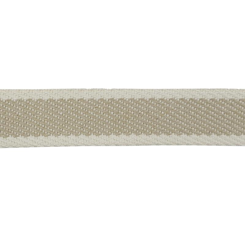 Cinta espiga rayas algodón 3 cm. - beige