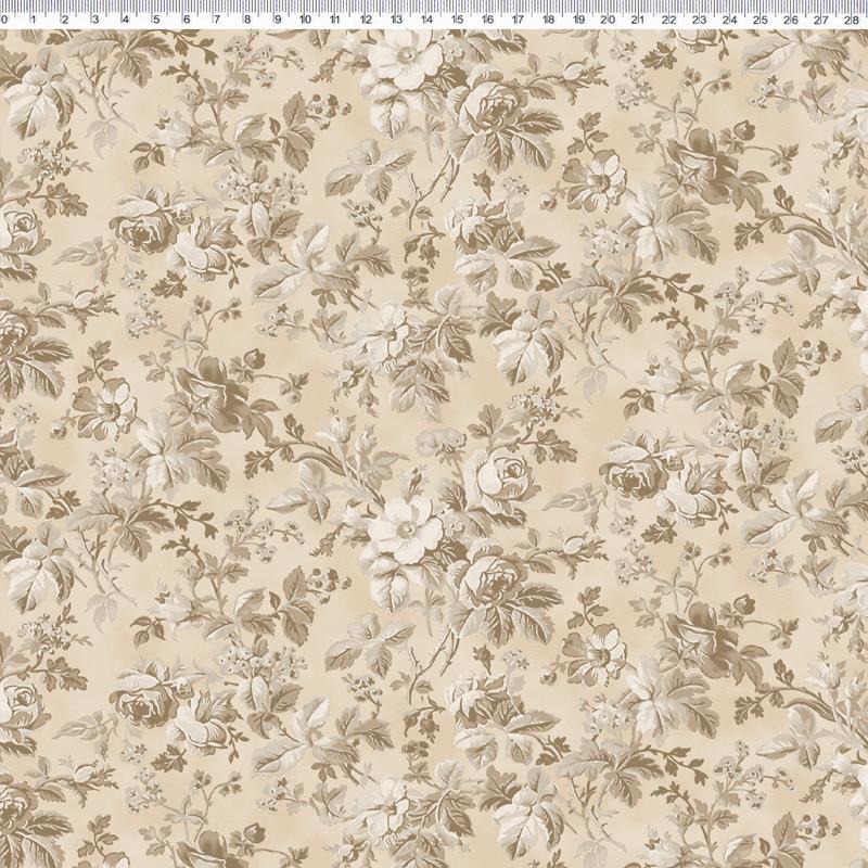 Tela algodón patchwork  SECRET GARDEN - Marfil - Millyta - 1 m.