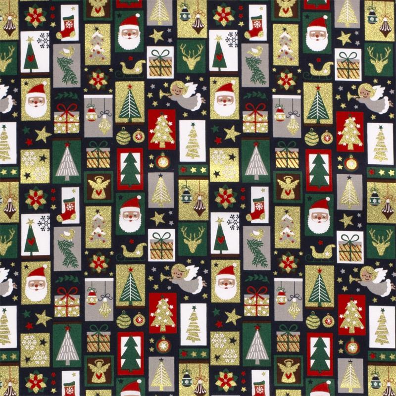 Tela algodón navidad - Marino