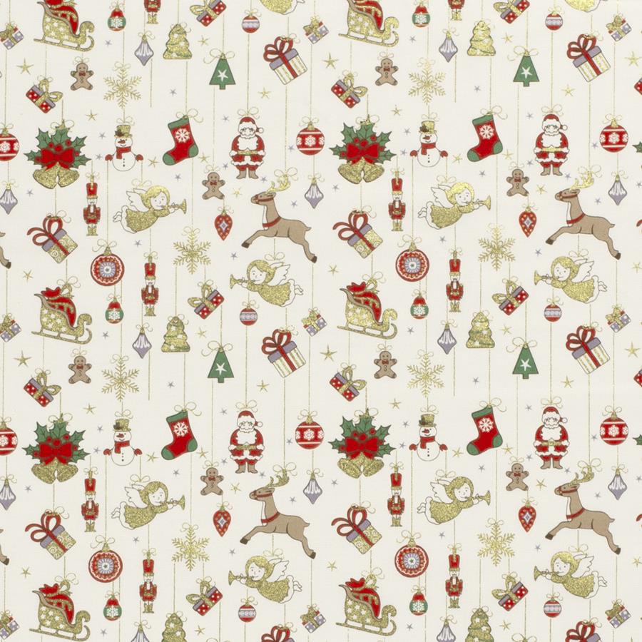Tela algodón navidad - Rojo