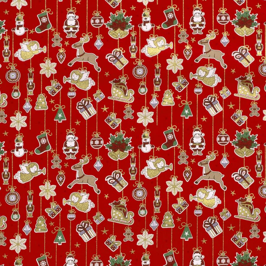 Tela algodón navidad - Rojo