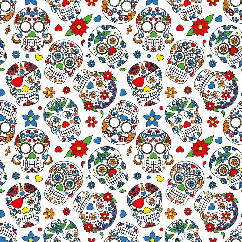 Tela algodón popelin estampado patchwork - Blanco - 1 metro