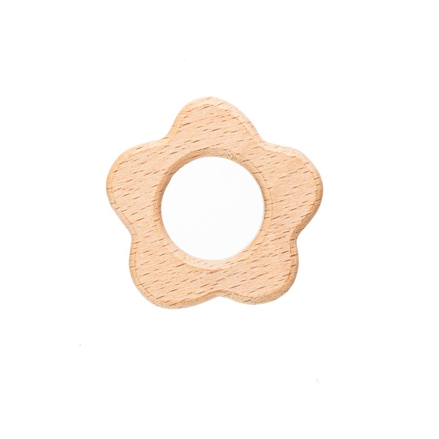 Forma madera natural flor - 5 unid.    