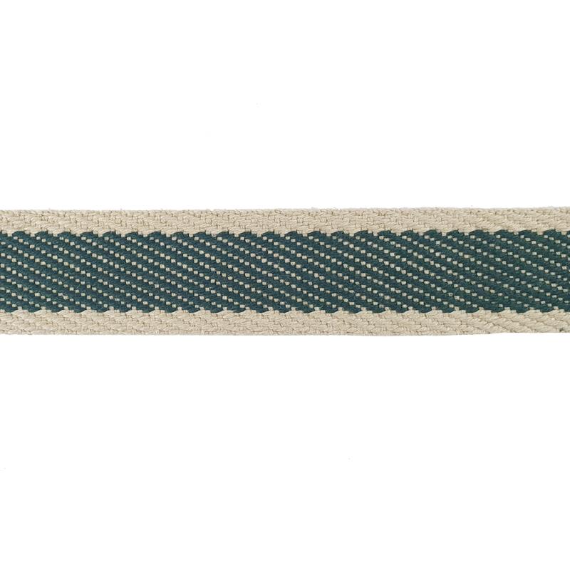 Cinta espiga rayas algodón 3 cm. - Verde - 15 metros      