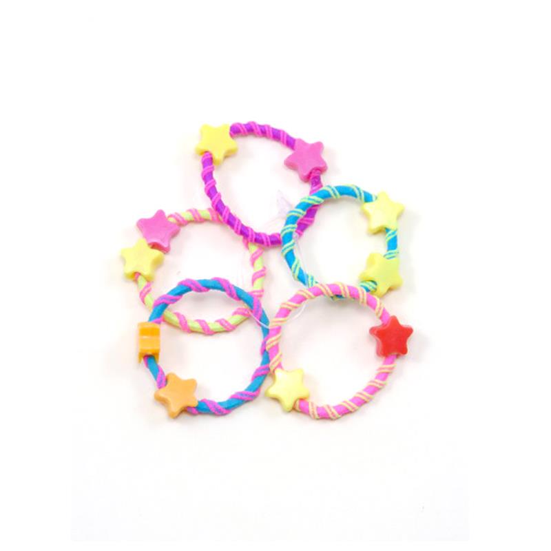 Set 5 gomas rizadas bicolor estrellas colores - 12 unid.      