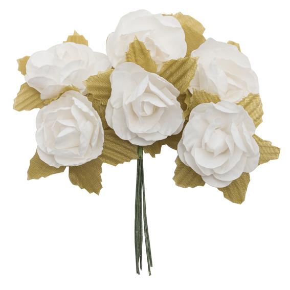 Flor papel 3 cm. 6 pcs/ramo 