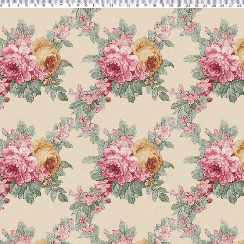 Tela algodón patchwork  SECRET GARDEN - Marfil - Millyta - 1 m.