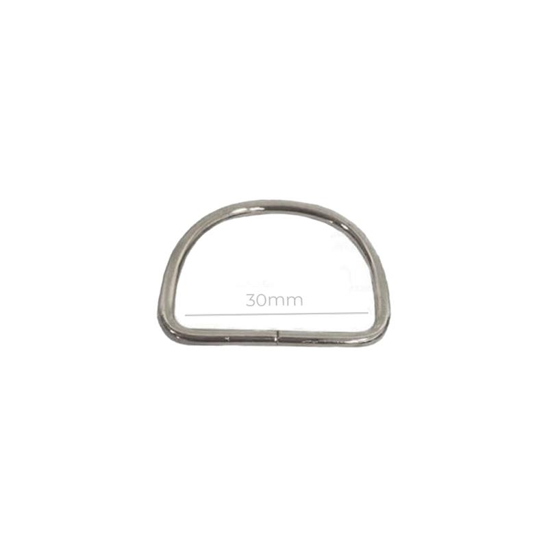 Media anilla 3 cm. - Niquel - Plata